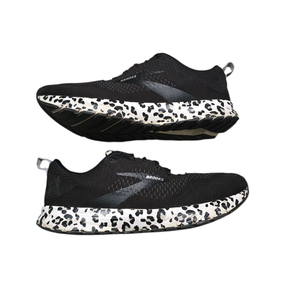 Brooks Revel 4 Running Shoes Womens Size 10 B Black White Snow Leopard Print - Picture 6 of 11